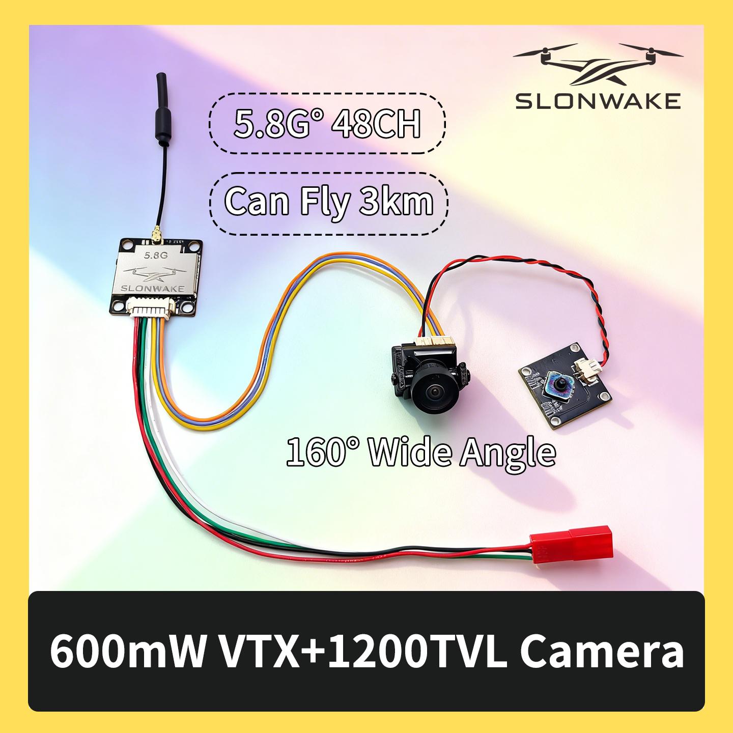 SLONWAKE 5.8G 600mW 7-24V FPV  - Drone Kit With Camera avaliação e preço
