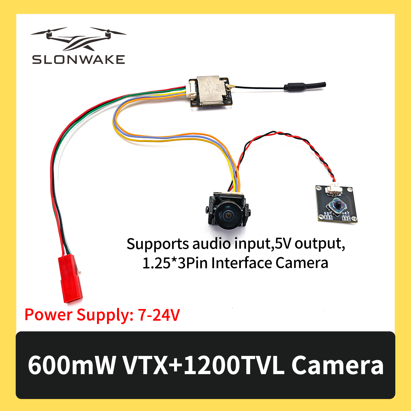 SLONWAKE 5.8G 600mW 7-24V FPV  - Drone Kit With Camera avaliação e preço