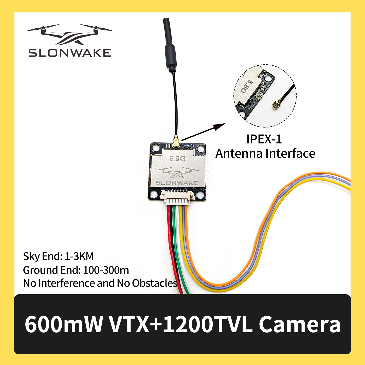 SLONWAKE 5.8G 600mW 7-24V FPV  - Drone Kit With Camera avaliação e preço