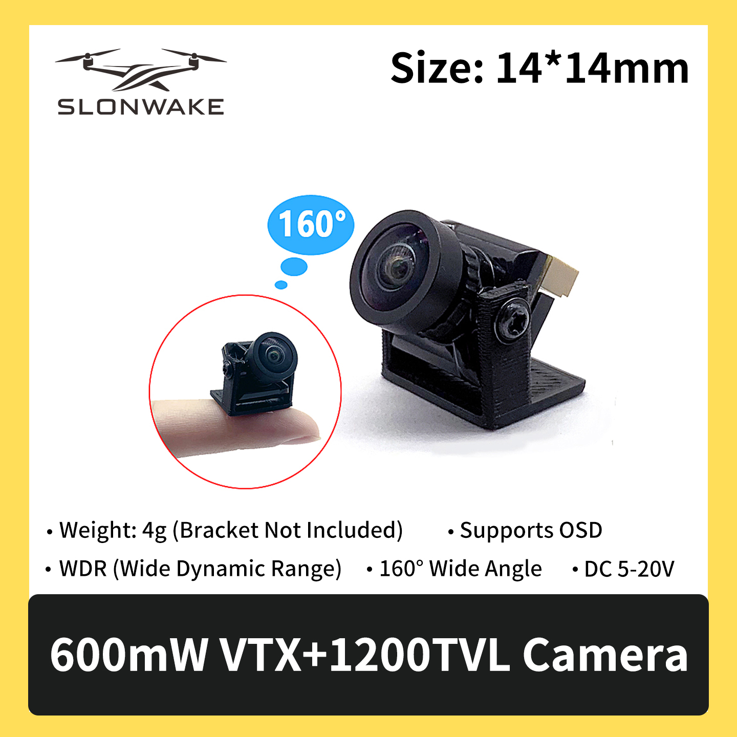 SLONWAKE 5.8G 600mW 7-24V FPV  - Drone Kit With Camera avaliação e preço