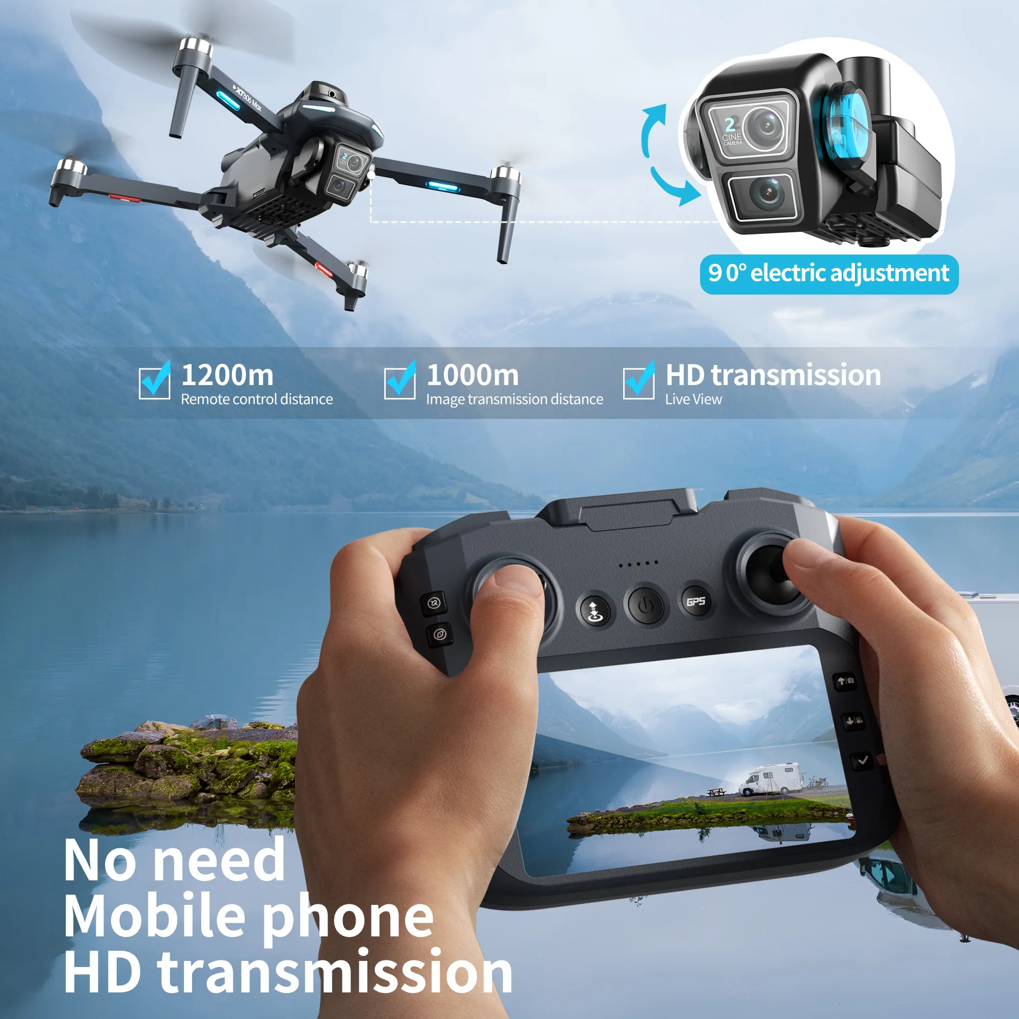 Lenovo XT606 MAX GPS Drone 4k  - Drone Kit Long Range avaliação e preço