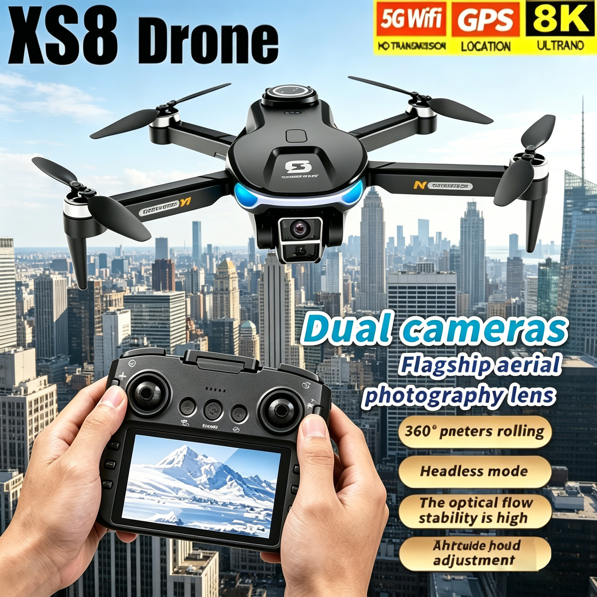 HD 8K Professional GPS Drone w - Drone Kit Hexacopter avaliação e preço
